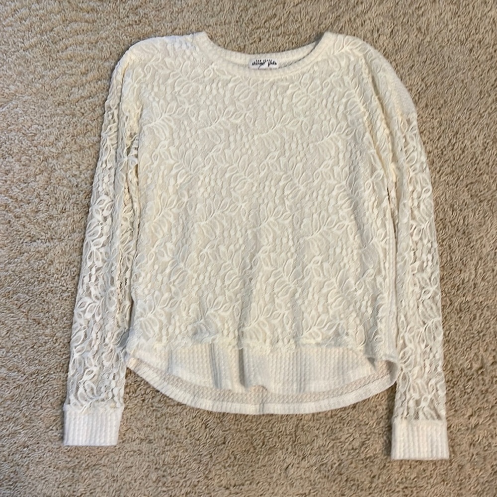 White floral sweater
